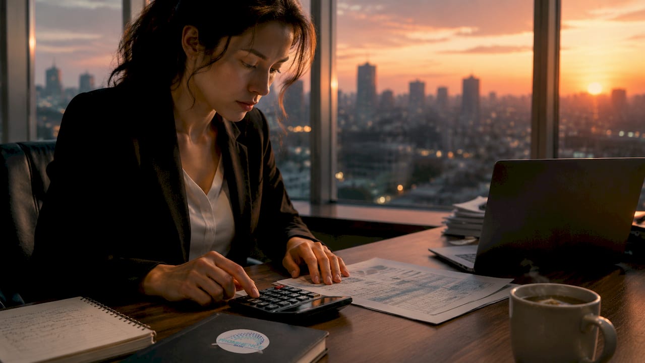 Financial analyst reviewing cash pooling reports