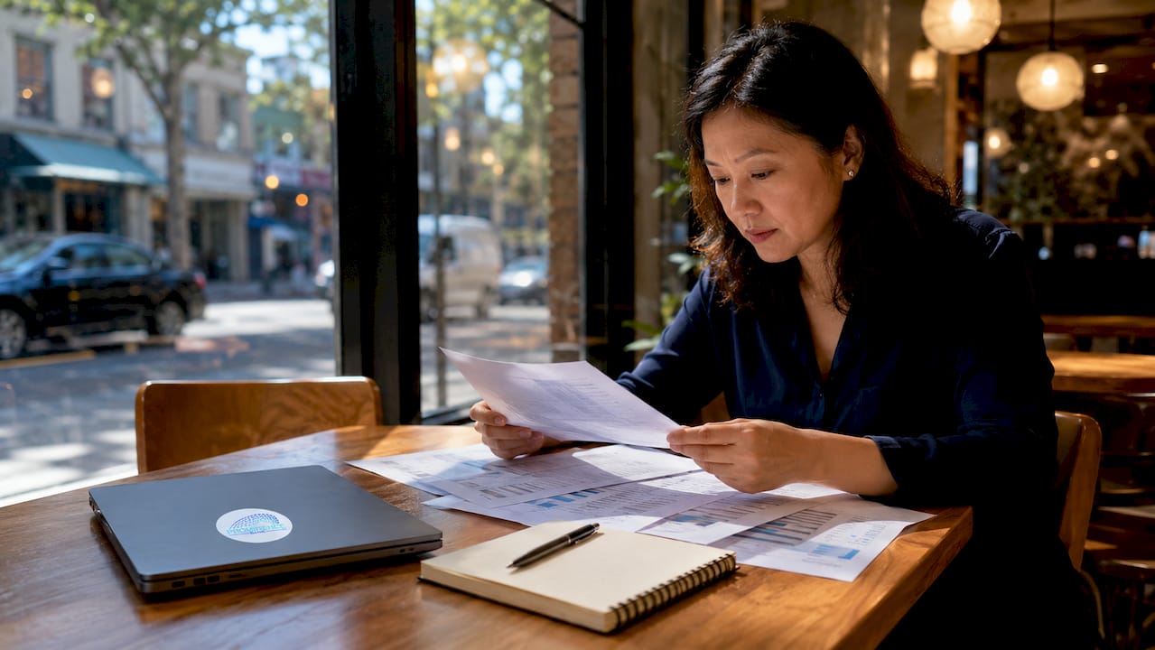 Professional reviewing SWIFT transaction documents
