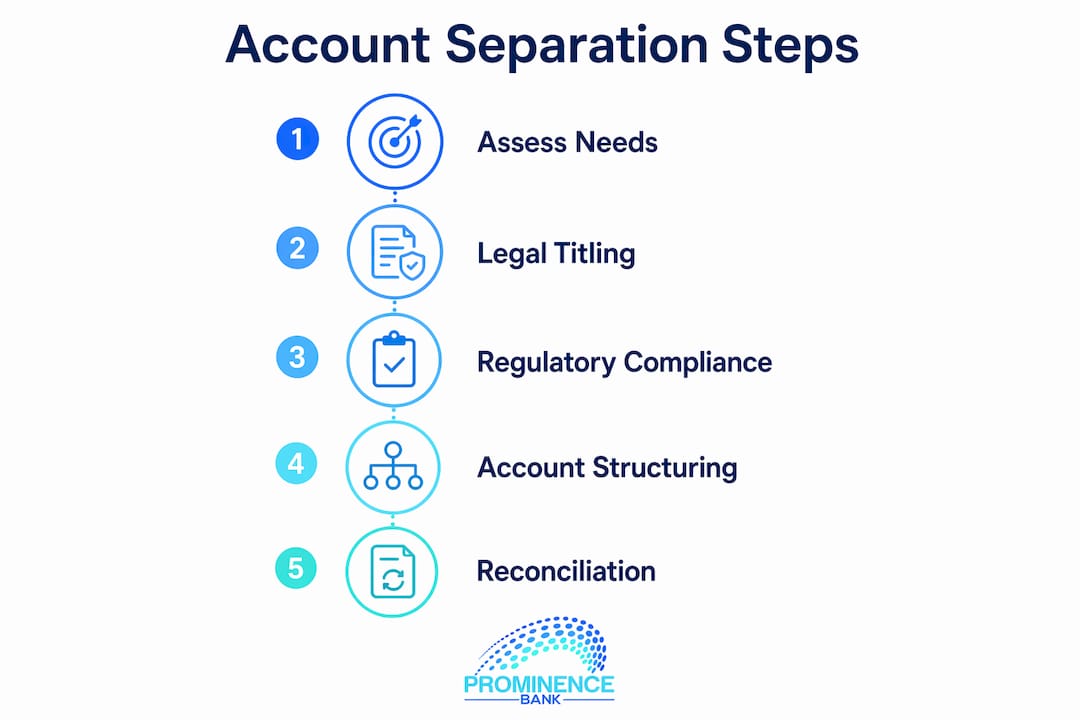 Infographic outlining account separation steps