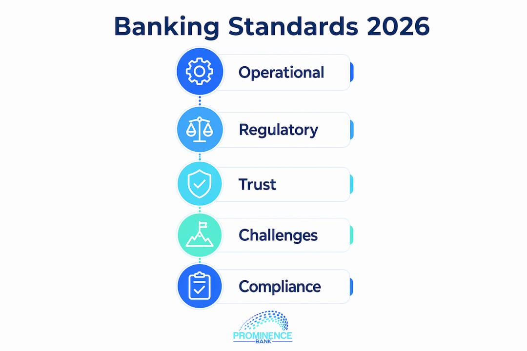 Infographic illustrating key aspects of banking standards