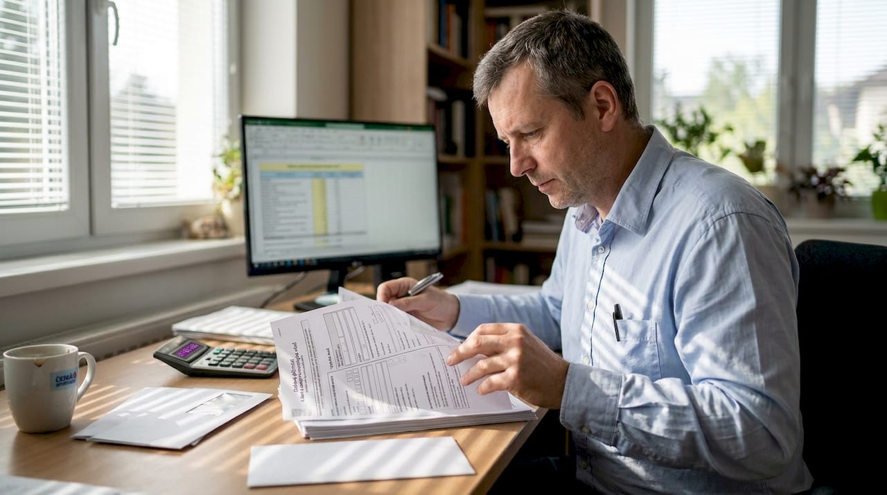 Daňový poradce kontroluje podklady k dani z nemovitostí