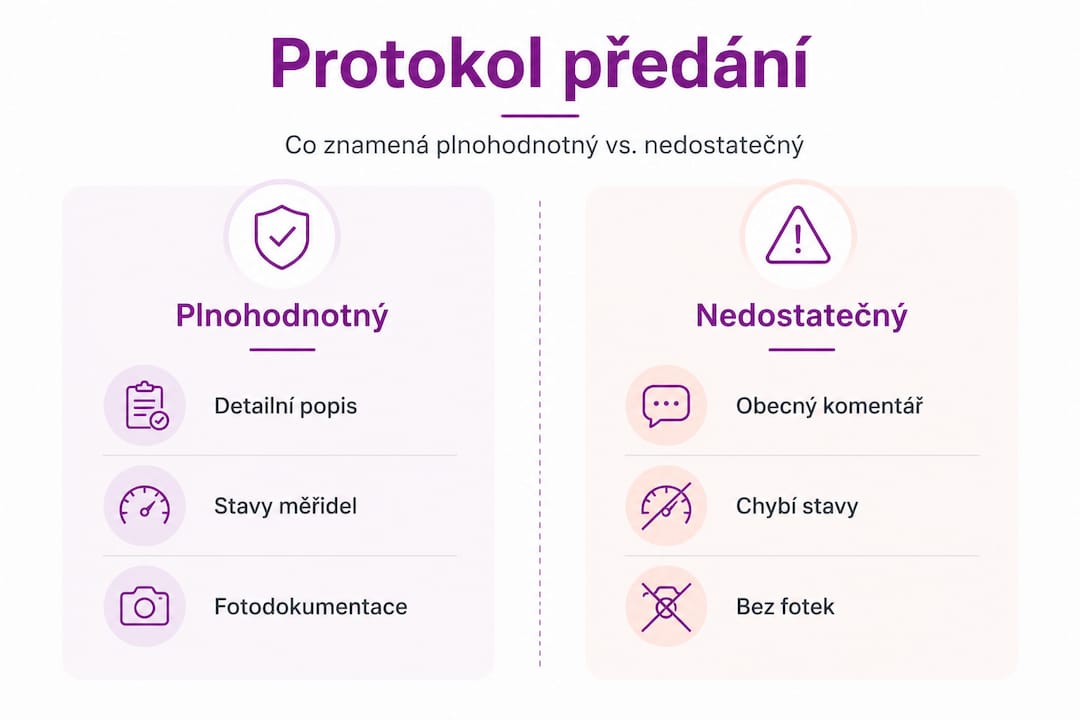 Přehledná infografika ukazuje rozdíly mezi správným a neúplným předáním projektu.