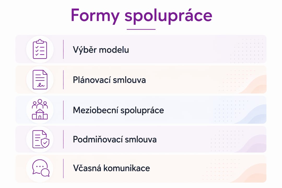 Přehled možností, jak může obec spolupracovat s partnery – infografika