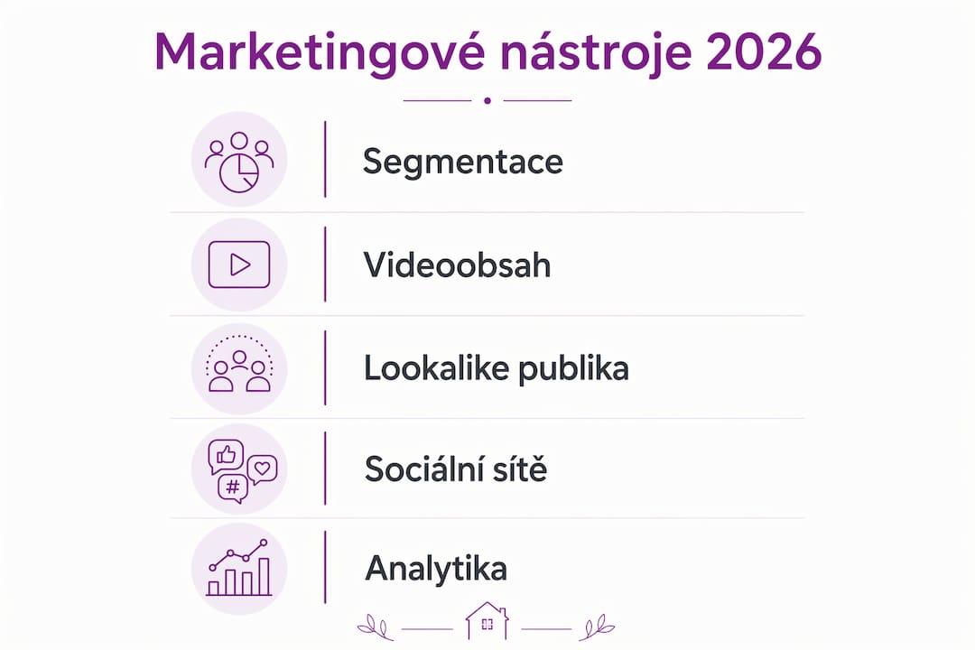 Přehled nejnovějších marketingových nástrojů pro rok 2026 v jedné infografice