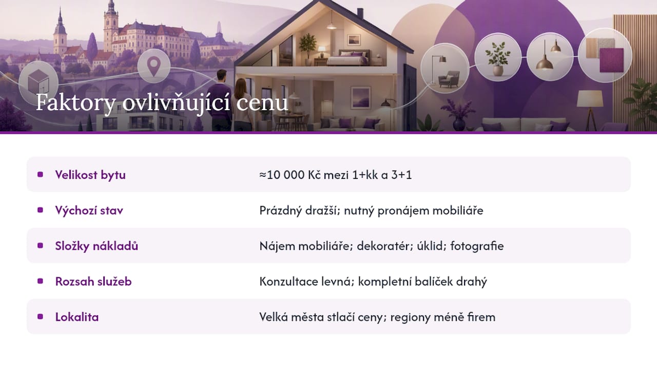 Přehledné srovnání cen homestagingu a faktorů, které je ovlivňují