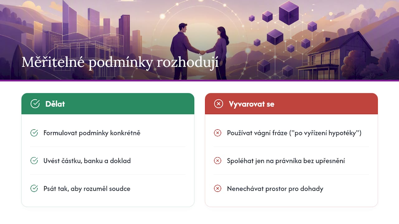 Co si o tom myslím: měřitelnost podmínek rozhoduje víc než právní teorie — overview diagram