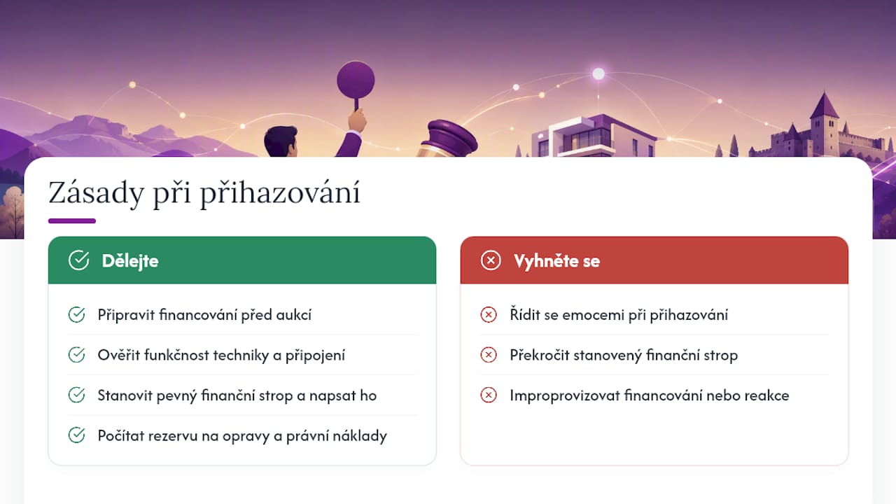 Ochranná opatření pro disciplinované podávání nabídek v online aukcích