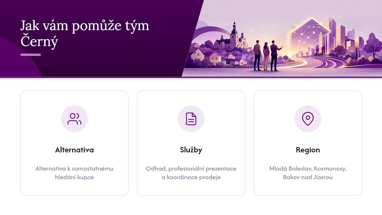 Jak vám pomůže Realitní tým Černý — overview diagram