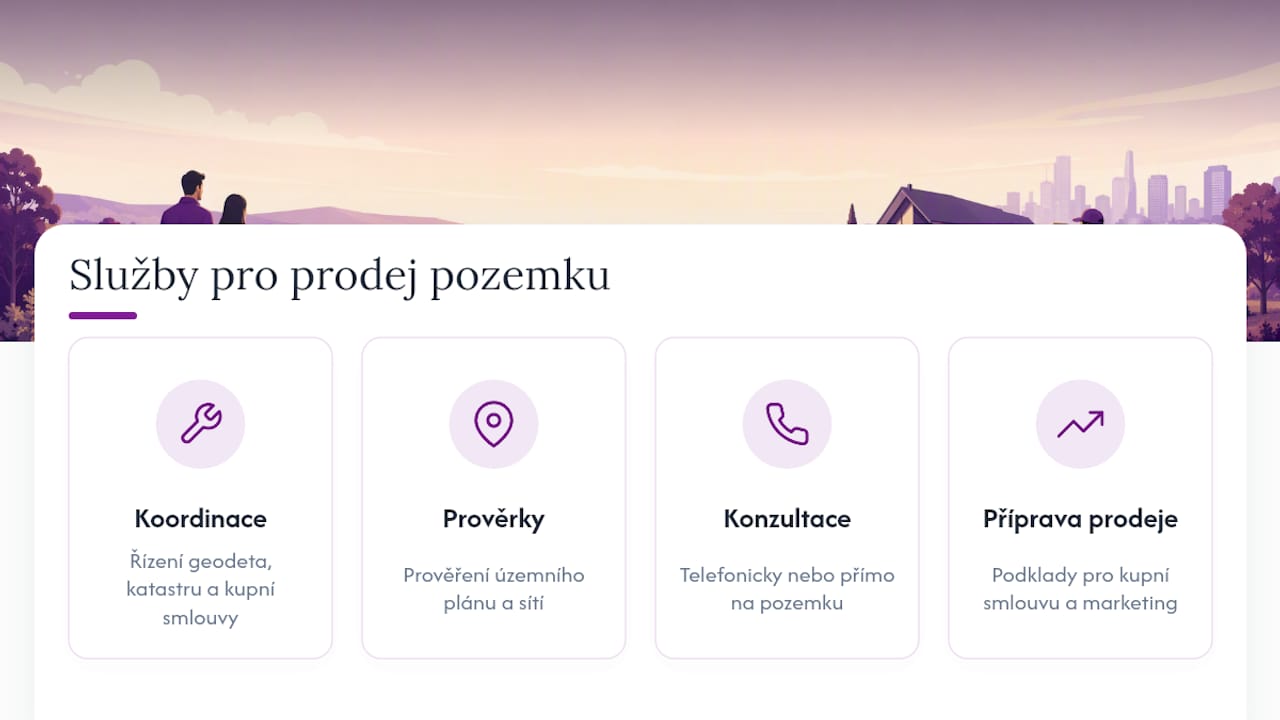 Jak vám Realitnitymcerny pomůže s prodejem pozemku — overview diagram