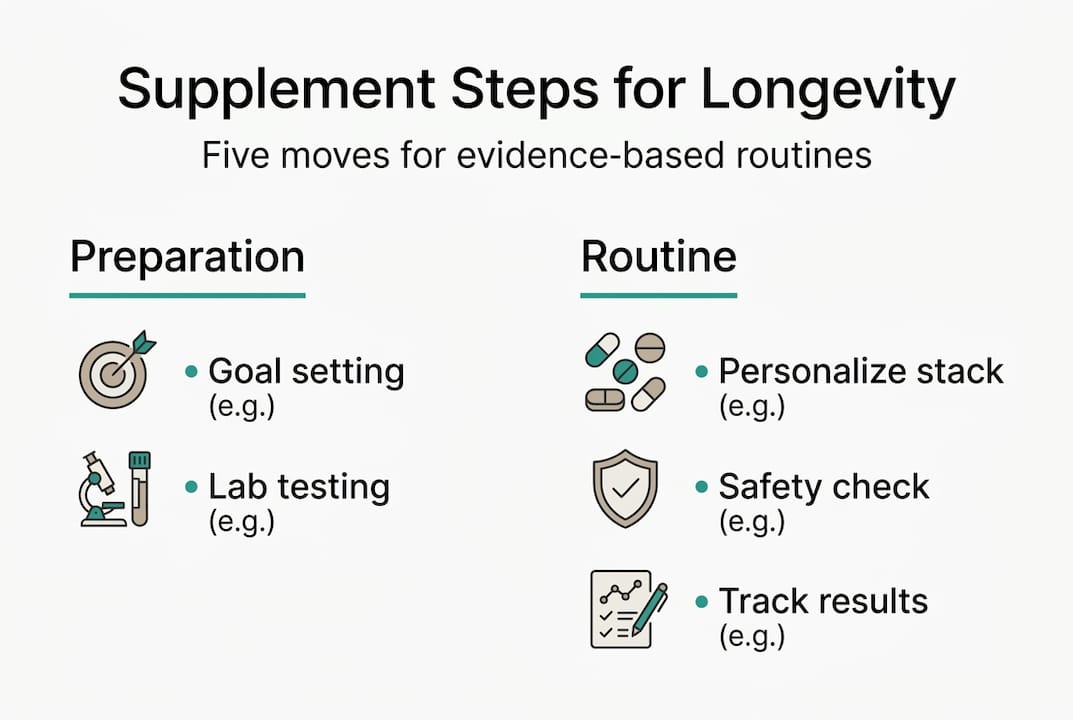 Infographic showing step-by-step supplement process