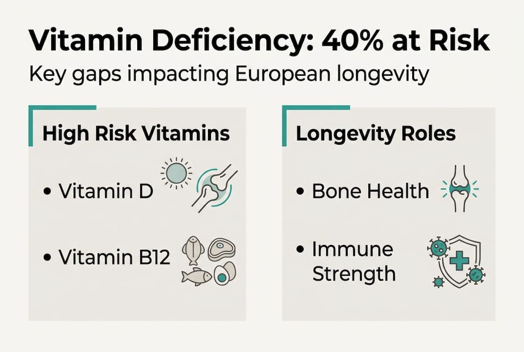 Infographic showing key vitamin deficiency risks