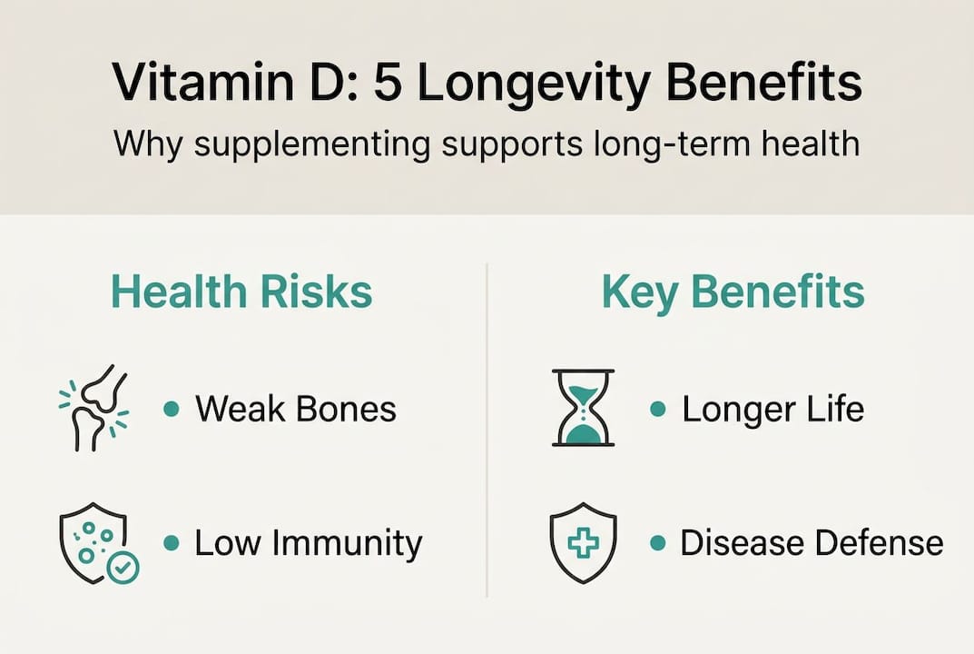 Infographic showing vitamin D benefits and risks