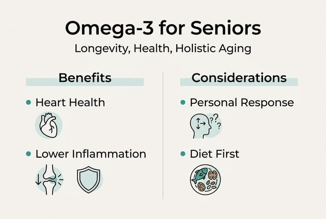 Infographic omega-3 benefits and considerations for seniors