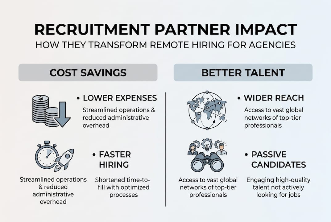Infographic on recruitment partner benefits and cost savings