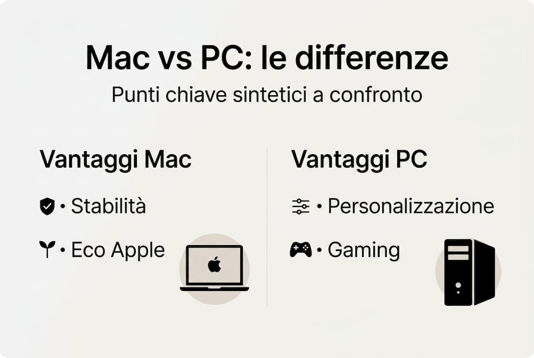 Infografica: le principali differenze tra Mac e PC