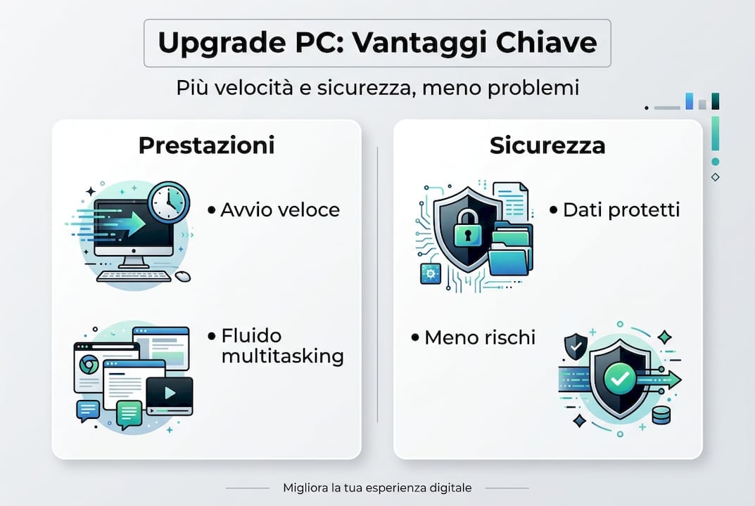 Infografica: i principali vantaggi dell’aggiornamento del PC