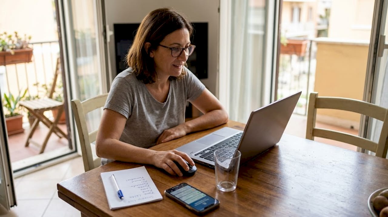 L’utente controlla il computer dopo aver installato l’ultimo aggiornamento di Windows.