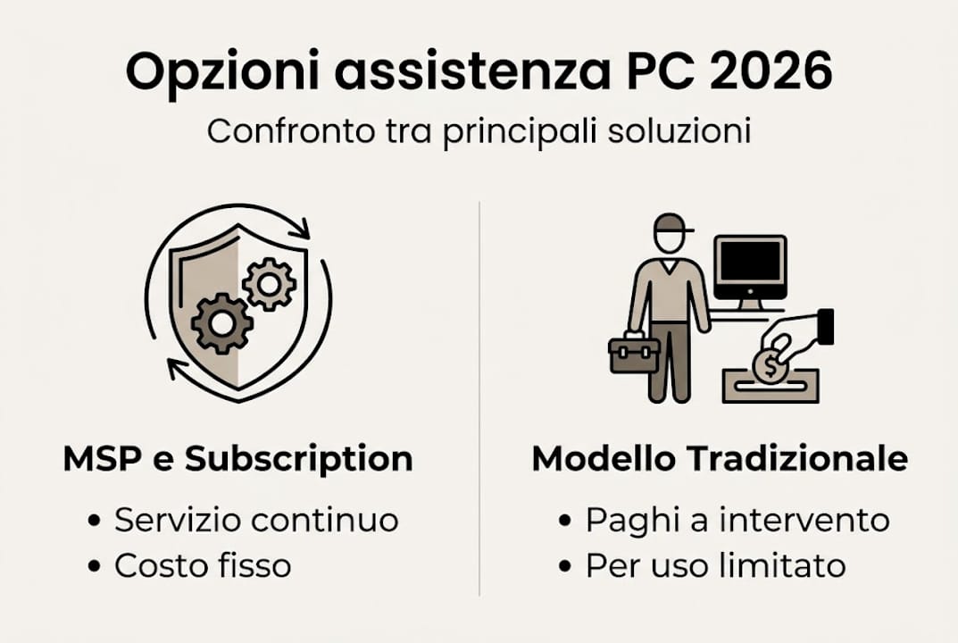 Infografica: confronto tra i principali servizi di assistenza per PC