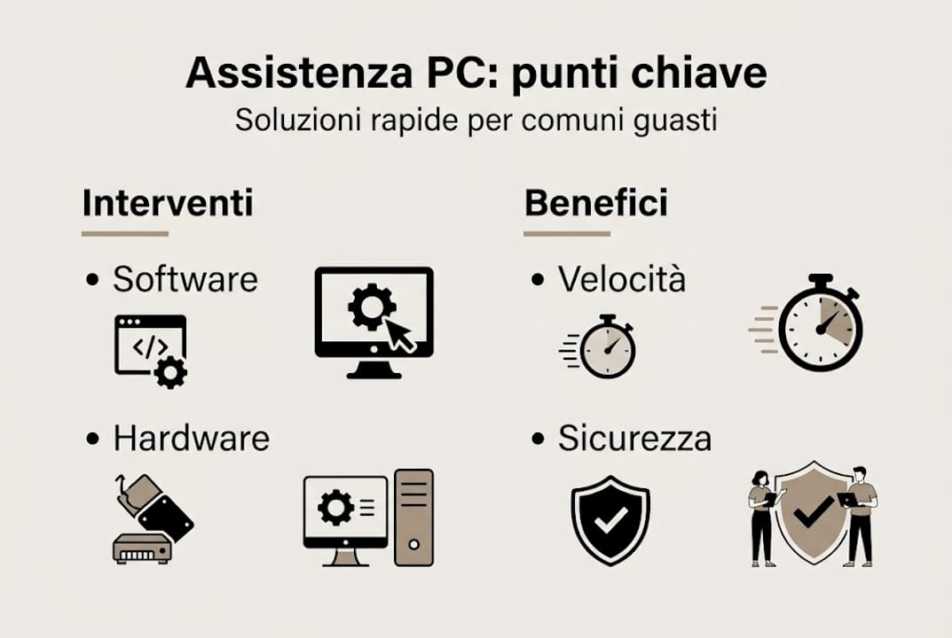 Infografica: tutti i punti essenziali sull’assistenza PC in un colpo d’occhio