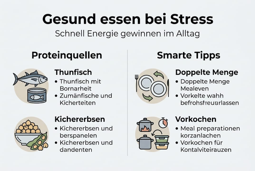 Gesunde Ernährung in stressigen Zeiten – eine kompakte Übersicht als Infografik