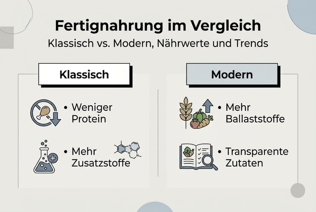 Infografik: Traditionelle vs. moderne Fertiggerichte im Vergleich