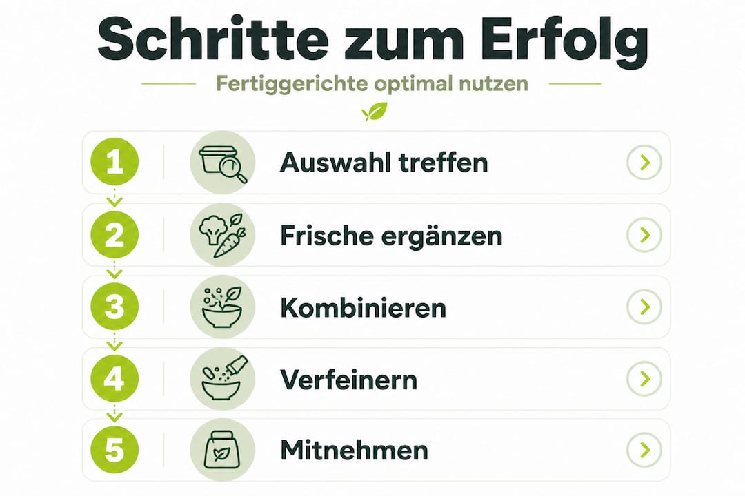 Infografik: In wenigen Schritten zu gesunden Fertiggerichten