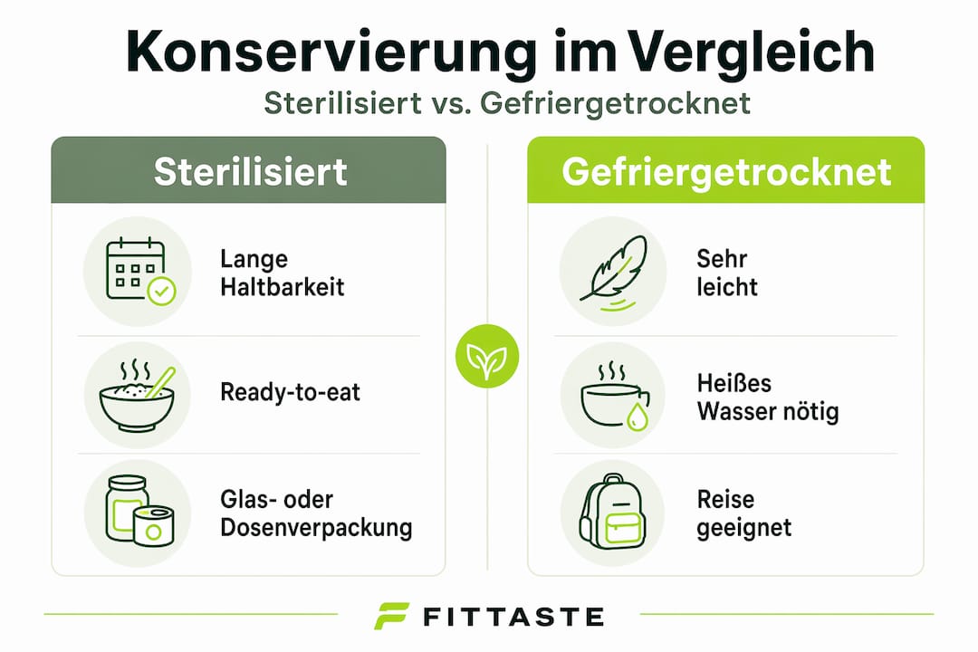 Übersicht: So funktionieren Sterilisation und Gefriertrocknung bei Fertiggerichten