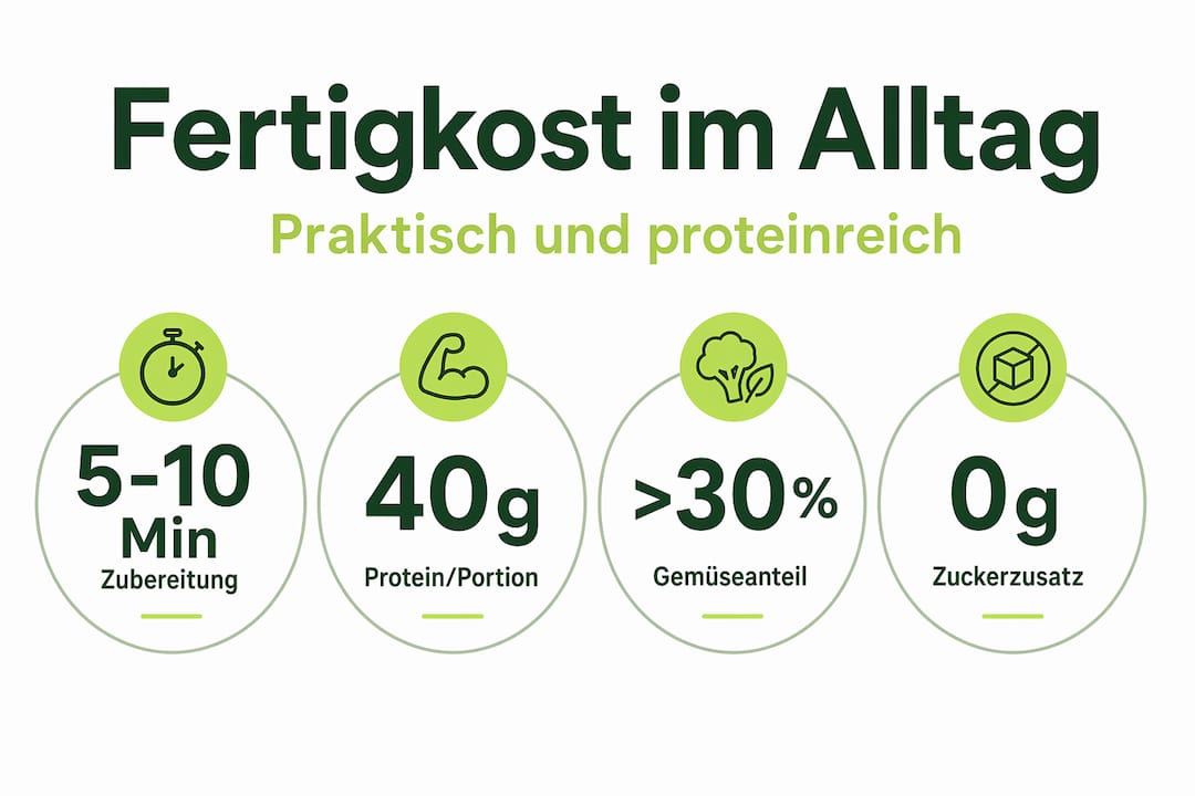 Infografik: Proteinreiche und schnelle Gerichte aus dem Kühlregal