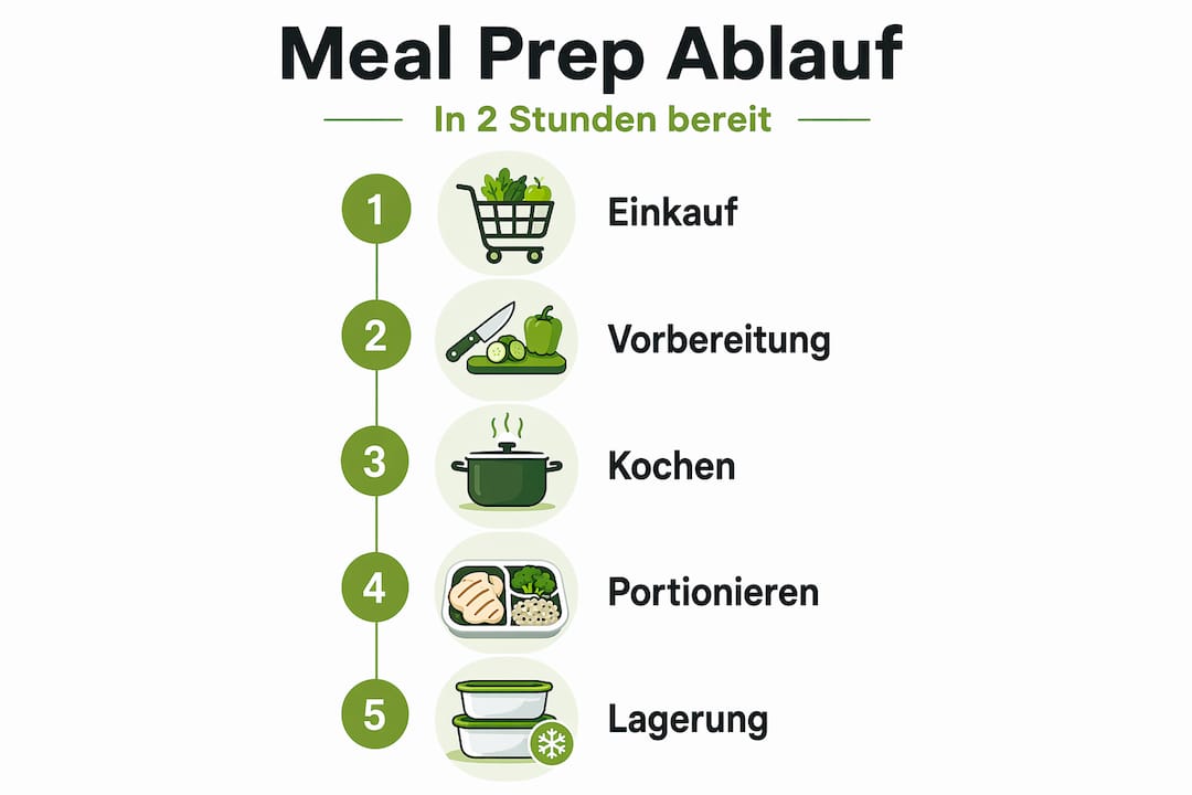 Grafik: So gelingt Meal Prep in 5 einfachen Schritten