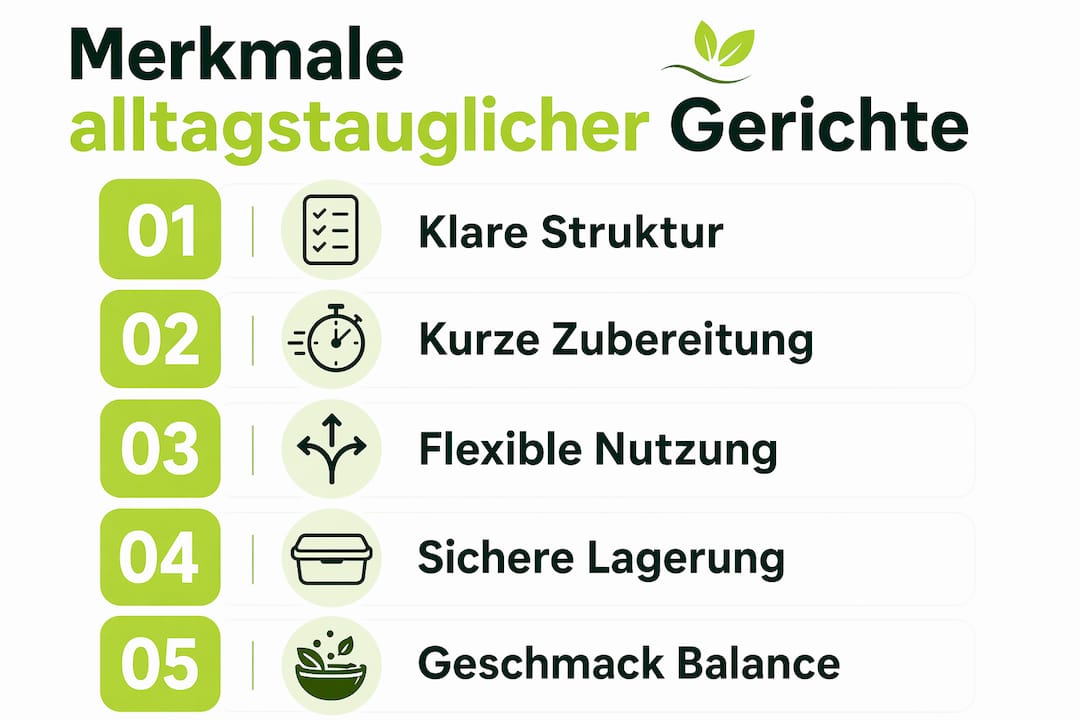 Infografik: Was zeichnet alltagstaugliche Gerichte aus?