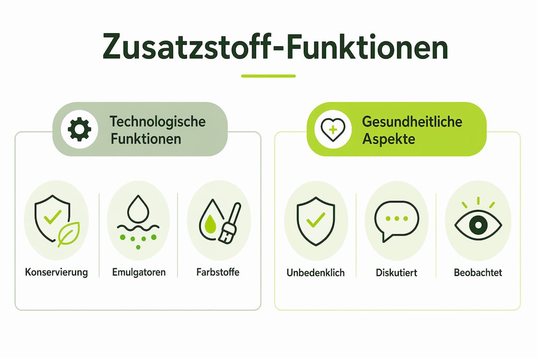 Infografik: Was Lebensmittelzusatzstoffe bewirken und wie sie unsere Gesundheit beeinflussen