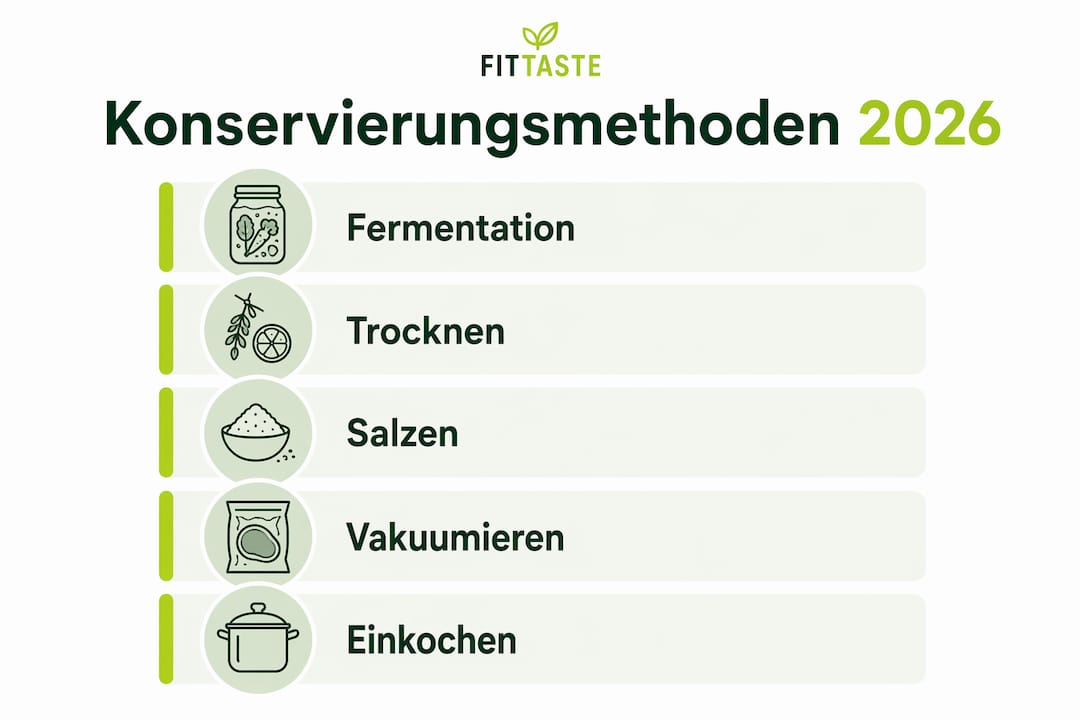 Infografik: Überblick über verschiedene Methoden zur Lebensmittelkonservierung