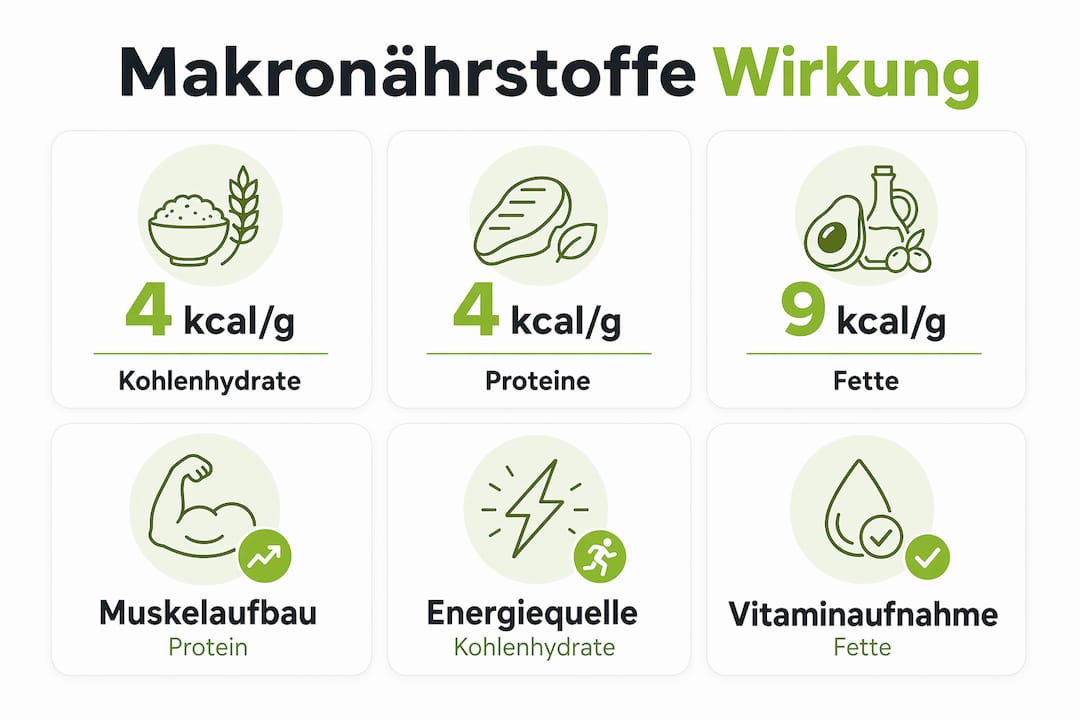 Grafische Übersicht: So wirken Makronährstoffe auf unseren Körper