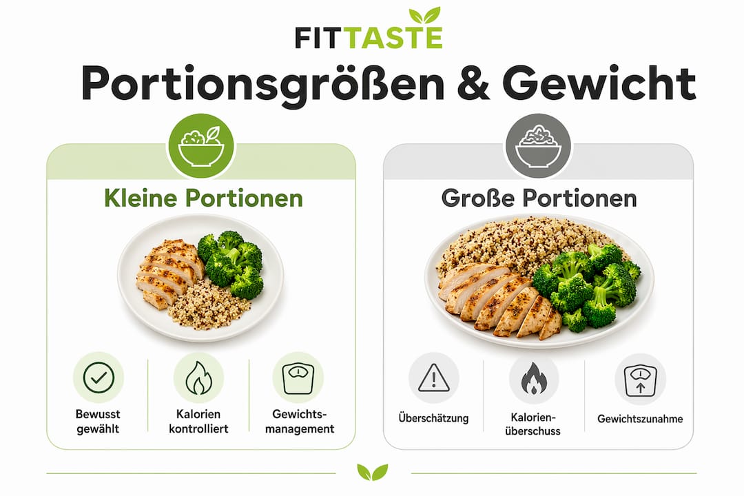 Übersicht: So beeinflussen Portionsgrößen unser Körpergewicht