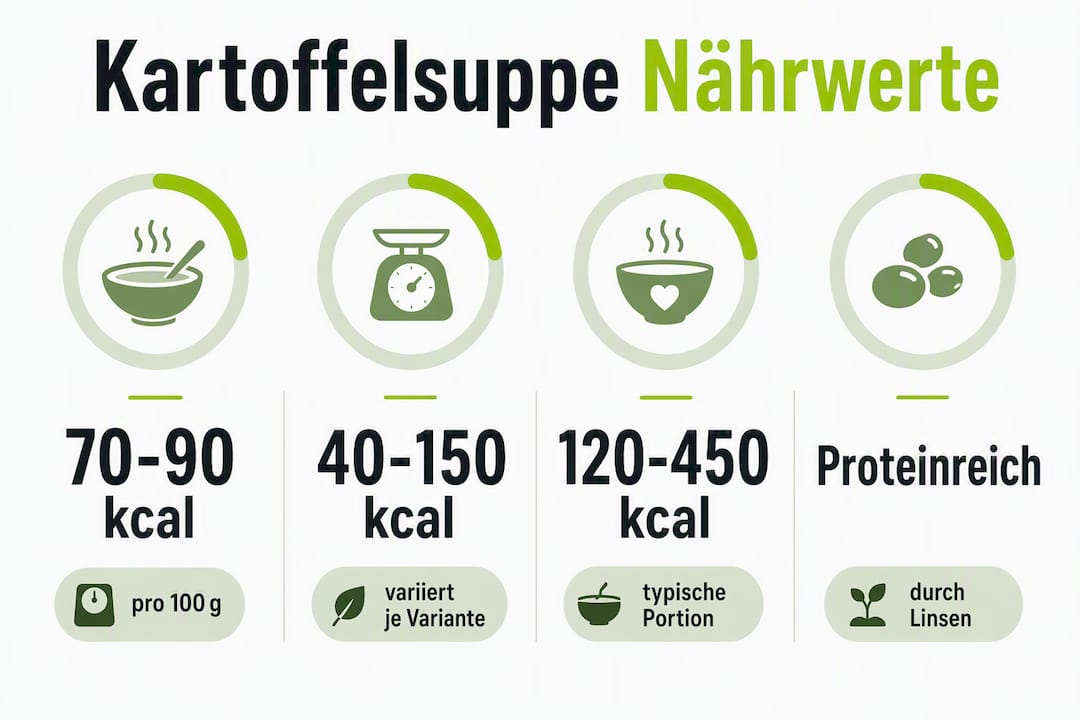 Grafik mit Kalorien- und Nährwertübersicht für Kartoffelsuppe