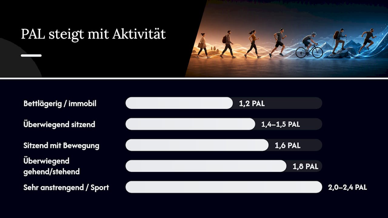Übersicht der PAL-Werte: Aktivitätsgrade und typische Beispiele aus dem Alltag