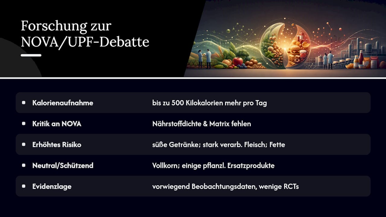 Was zeigt die aktuelle Forschung zur NOVA-Klassifikation und UPF-Debatte? — overview diagram