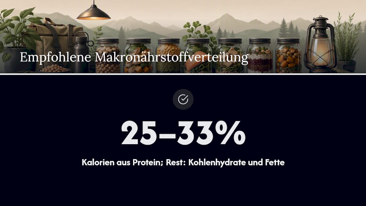 Diagramm zur Makronährstoffverteilung in einer Notfallmahlzeit