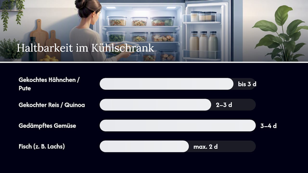 Wie lange halten vorbereitete Mahlzeiten frisch? — overview diagram