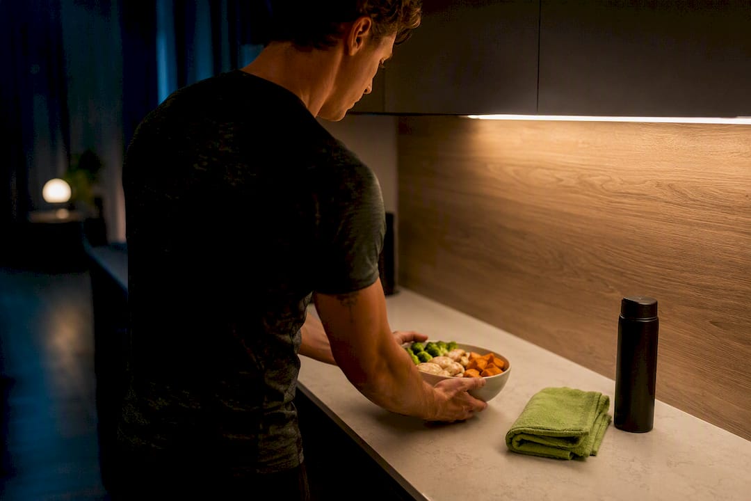 Schnelle Proteinmahlzeit nach dem späten Training