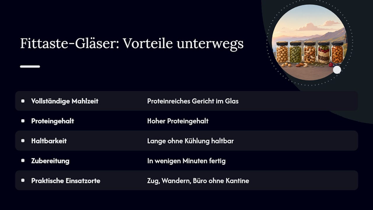 Fittaste als praktische Lösung für lange Tage ohne Kühlschrank — overview diagram