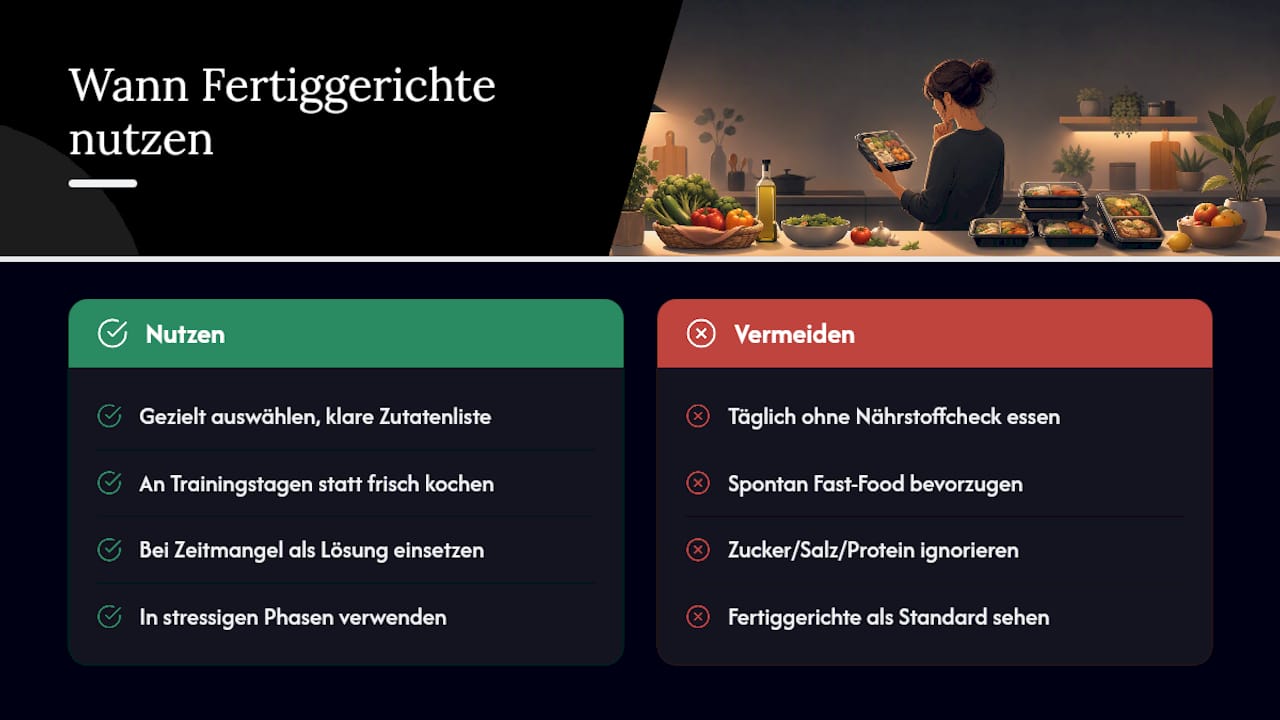 Wann Fertiggerichte wirklich Sinn ergeben — overview diagram