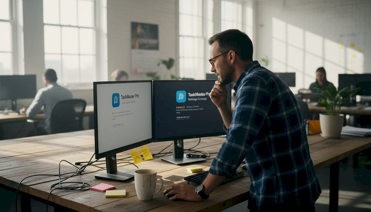 Designer running A/B screenshot test workspace