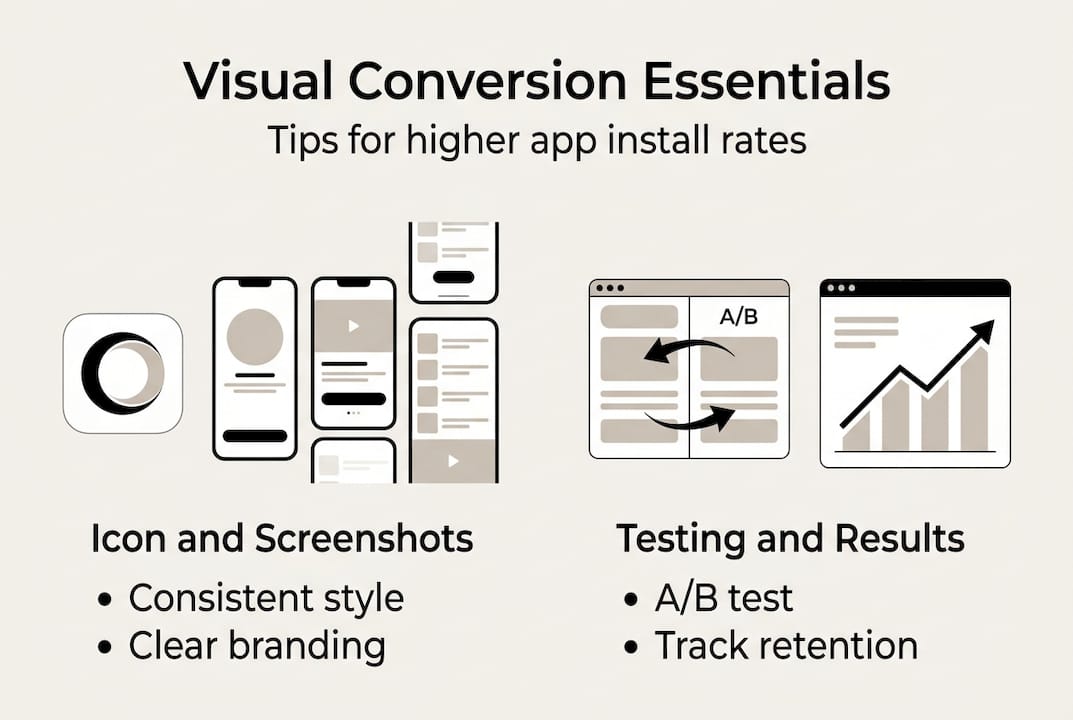 Infographic summarizing app visual conversion tips