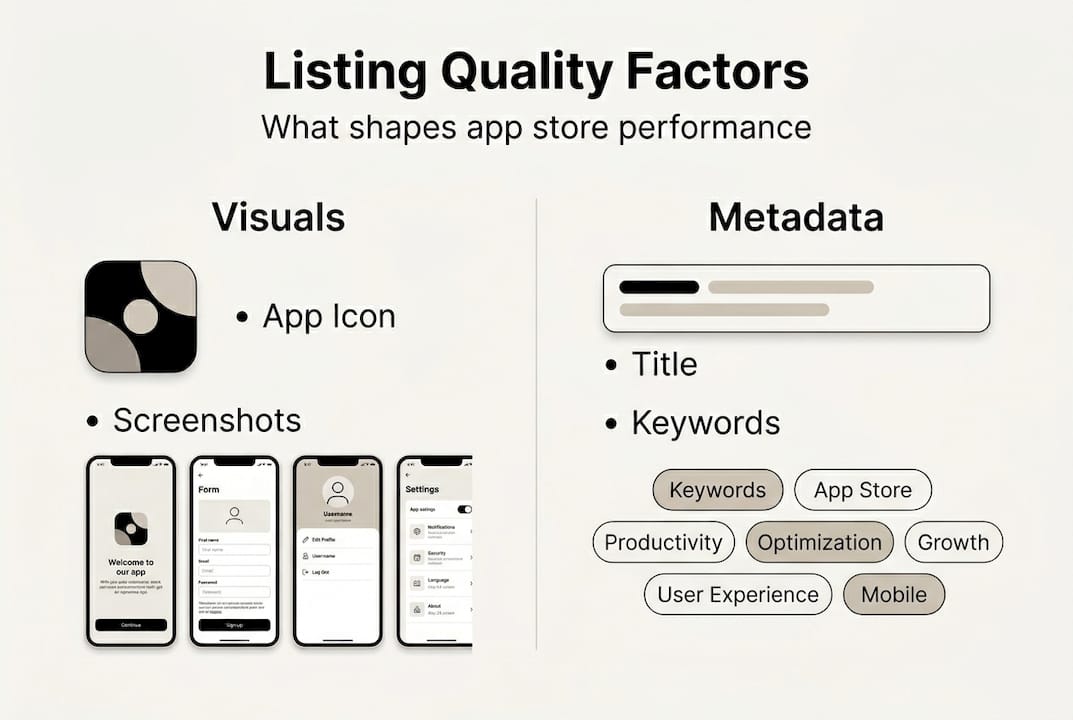 Infographic showing listing quality factors