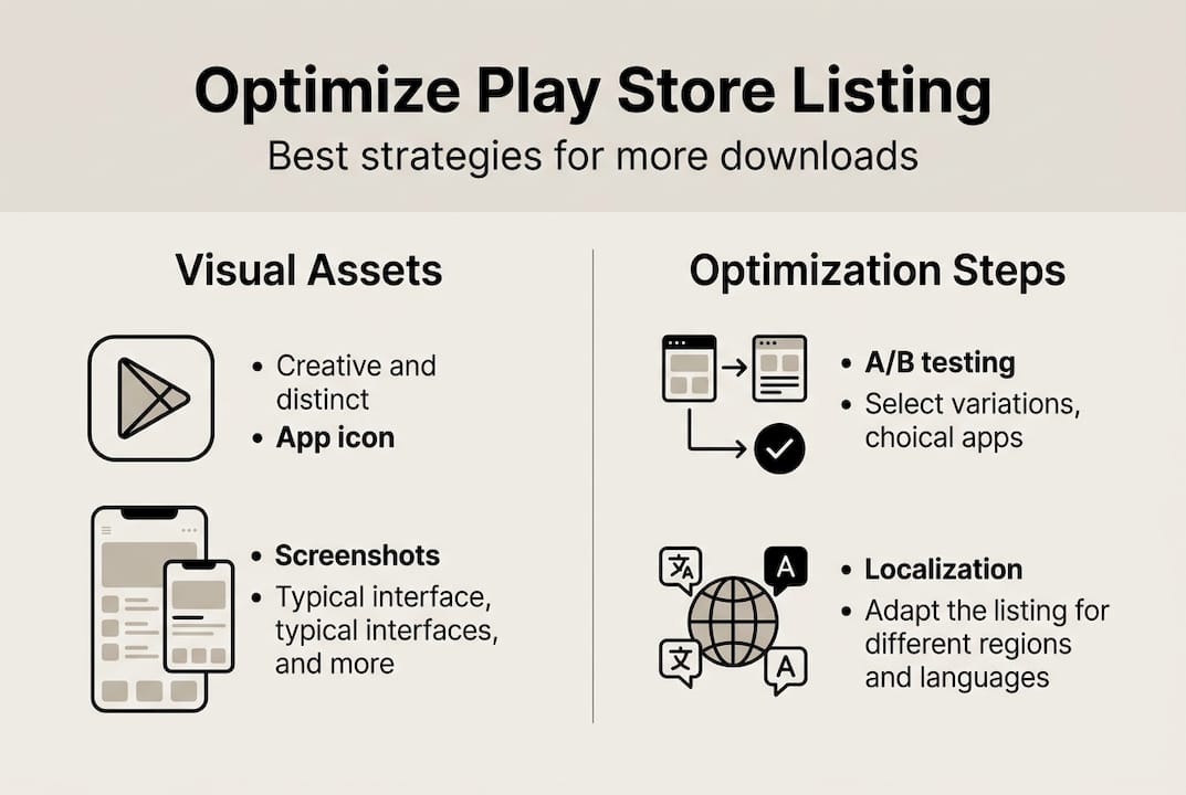 Infographic showing Play Store optimization steps
