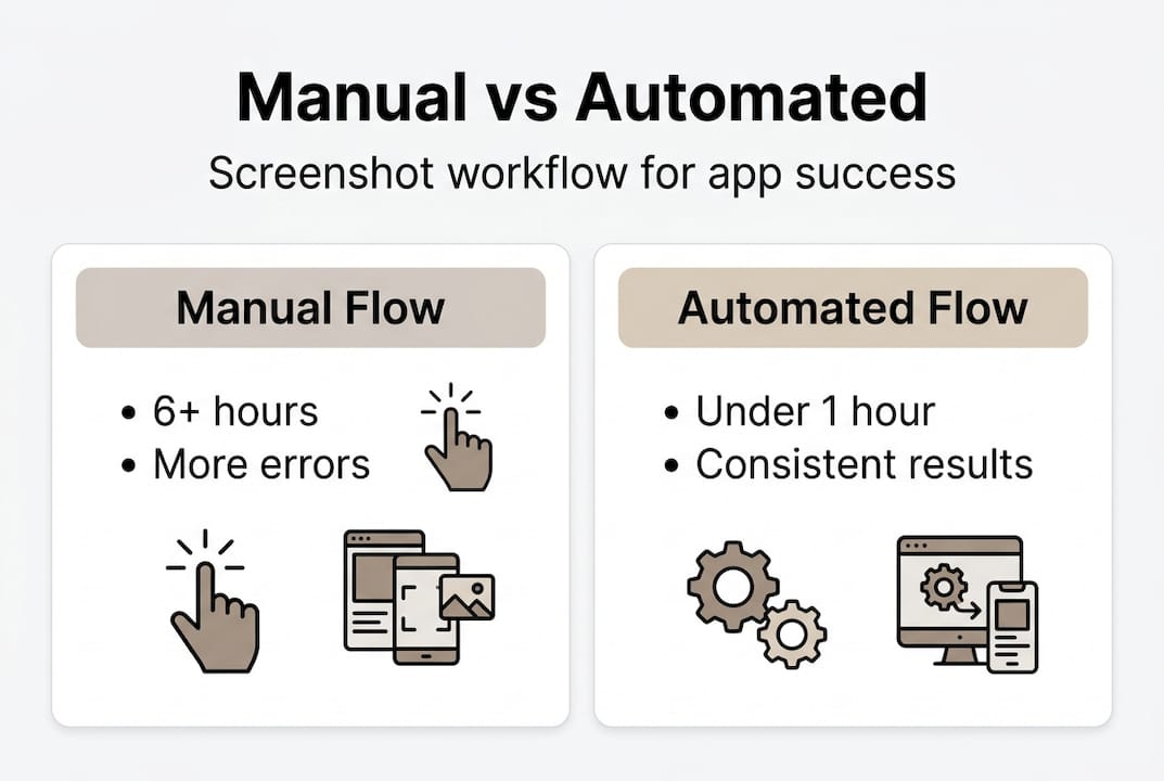 Manual versus automated workflow infographic