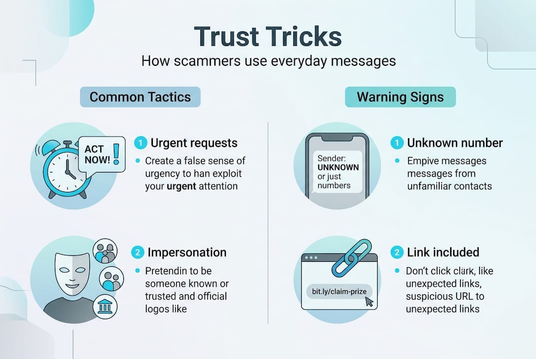 Infographic on scams exploiting trust