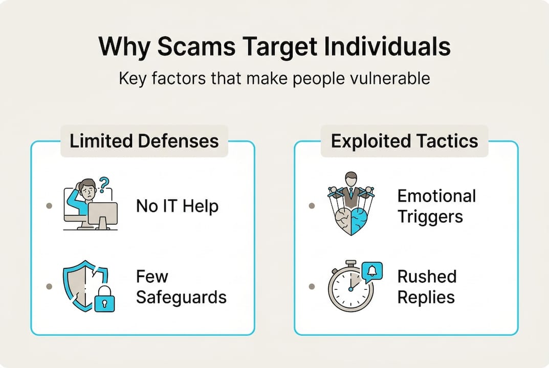 Infographic reasons individuals targeted by scams