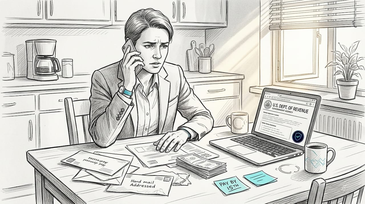 Person worried by government scam call